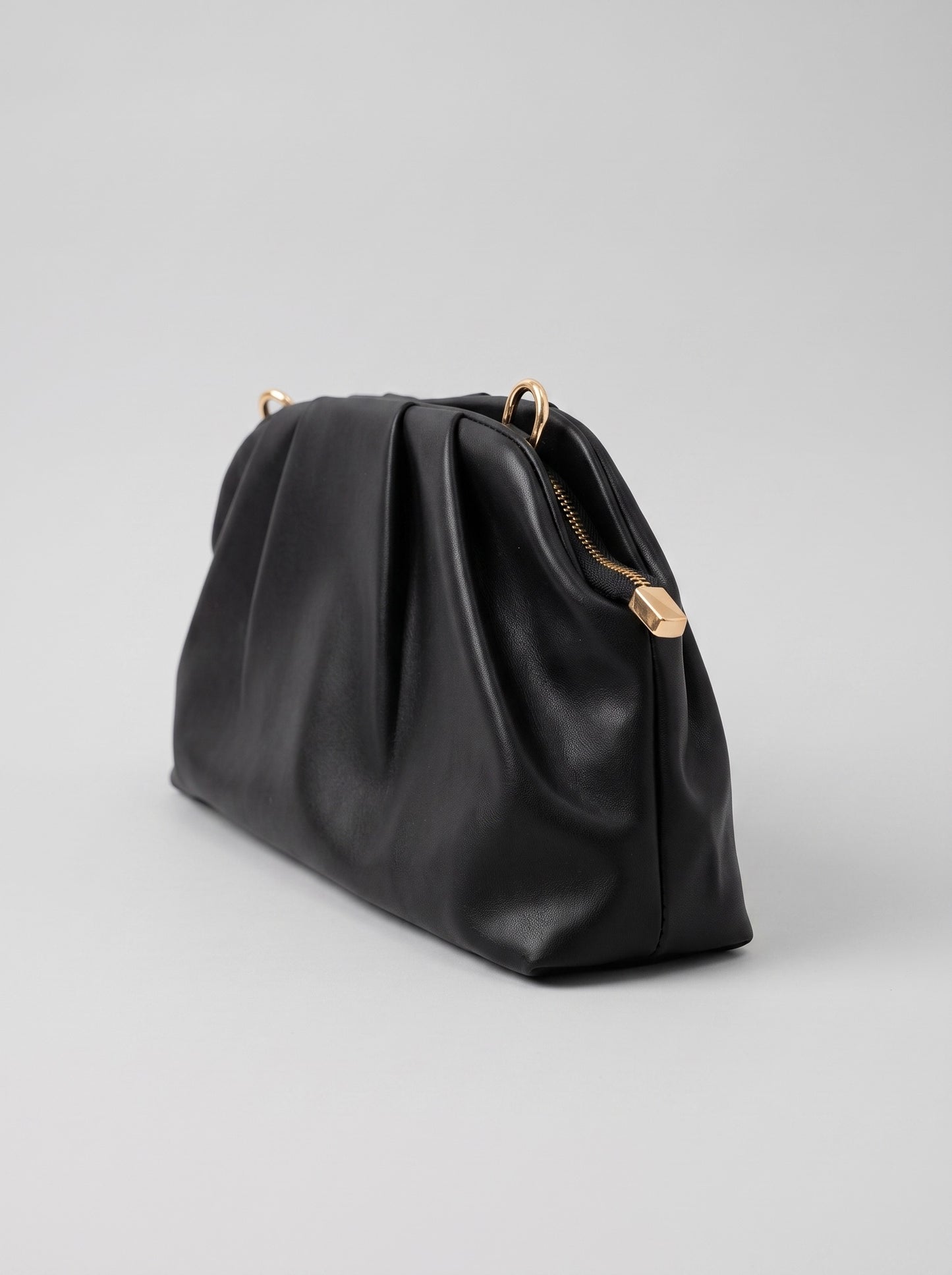 Black braided clutch bag