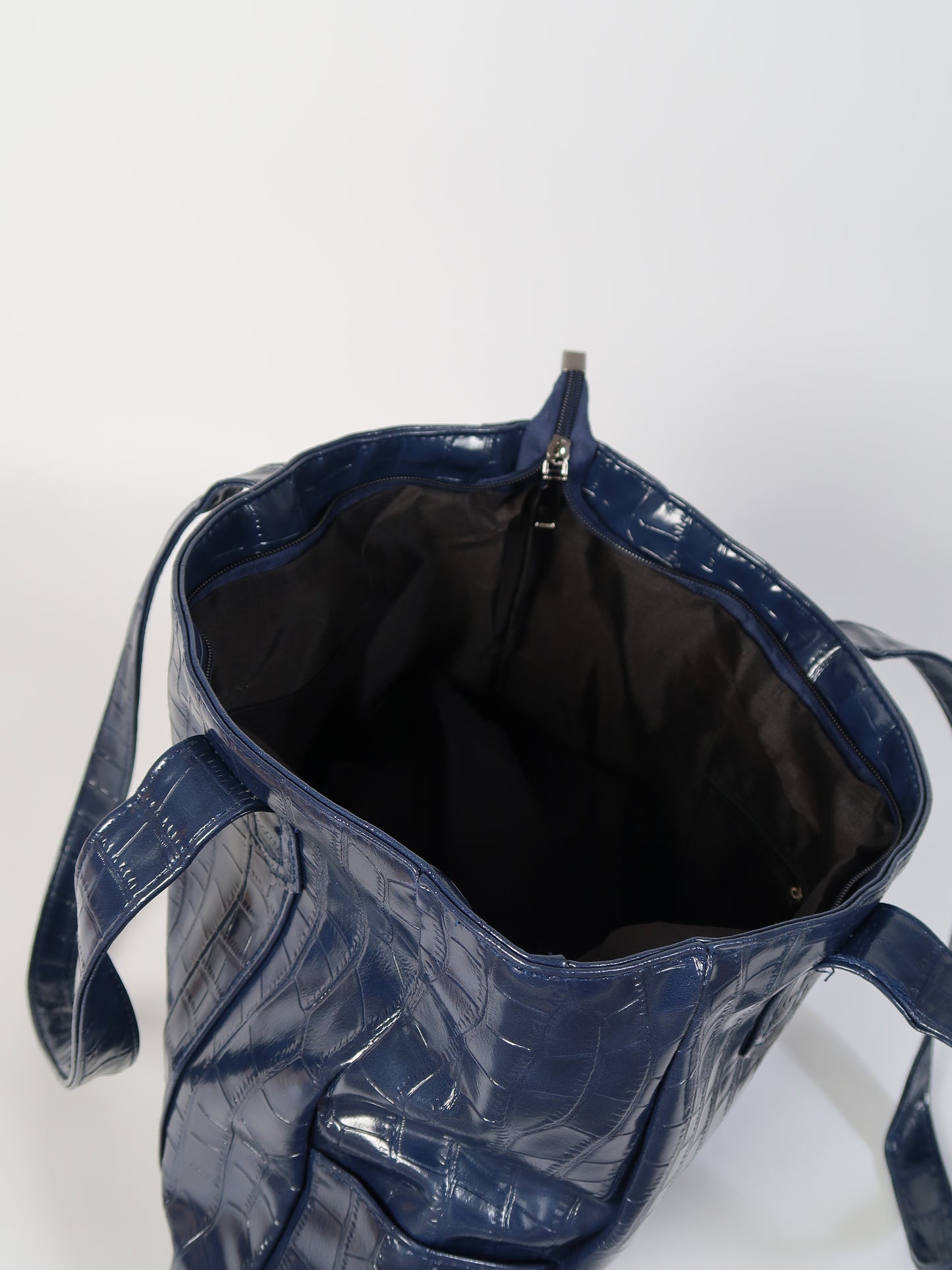 Large black braided side bag