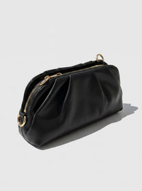 Black braided clutch bag