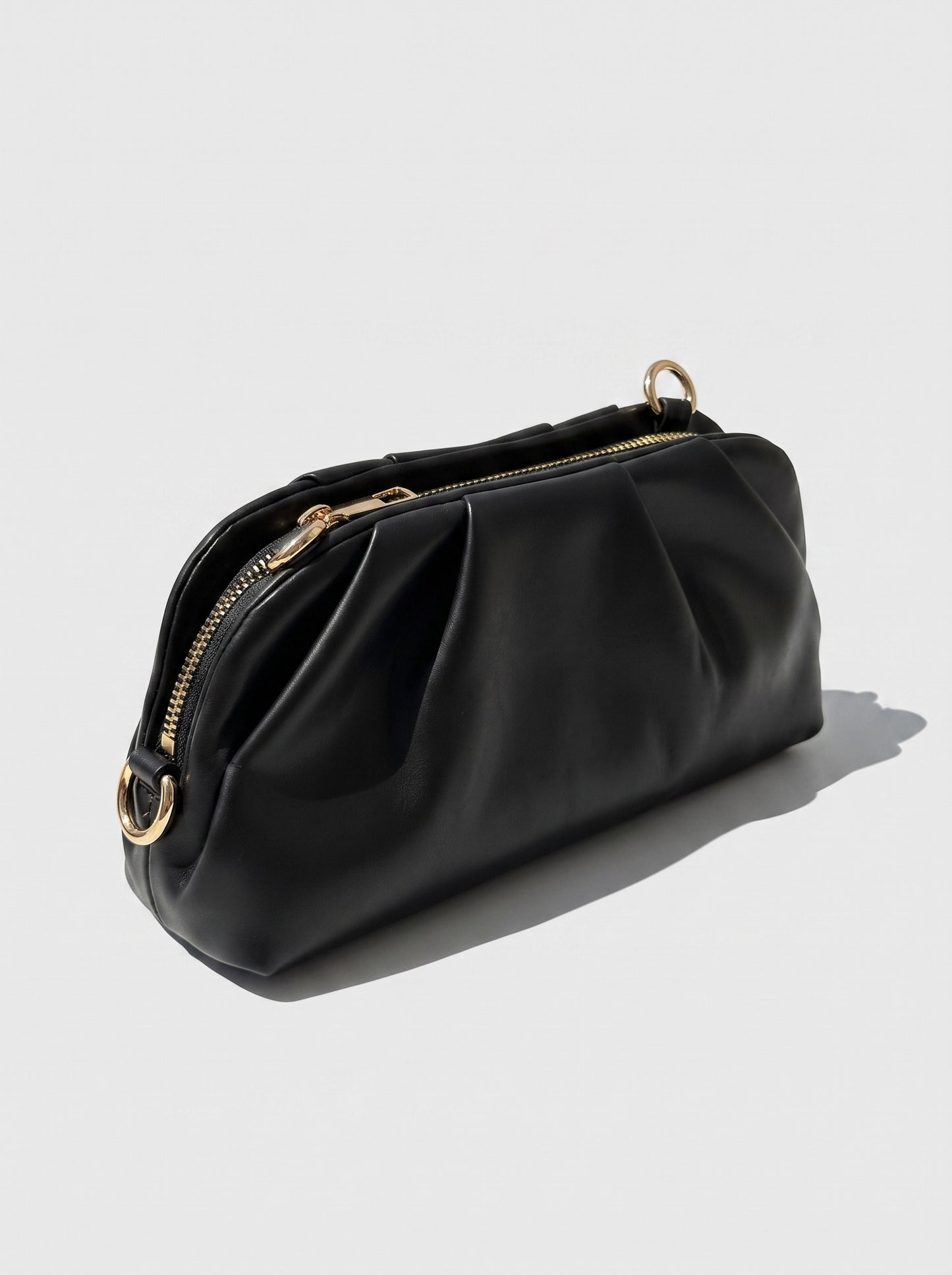 Black braided clutch bag