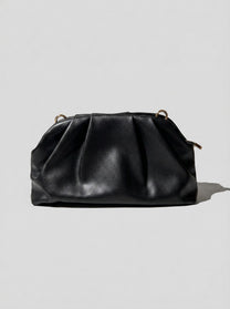 Black braided clutch bag