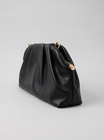Black braided clutch bag