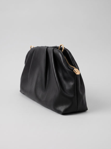 Black braided clutch bag