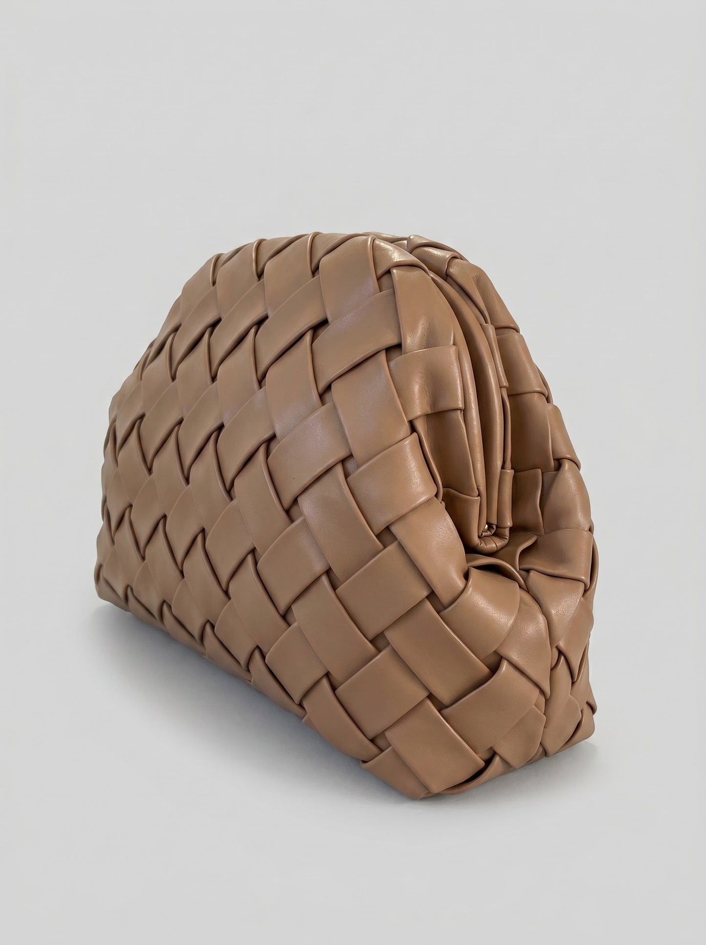 Black braided clutch bag