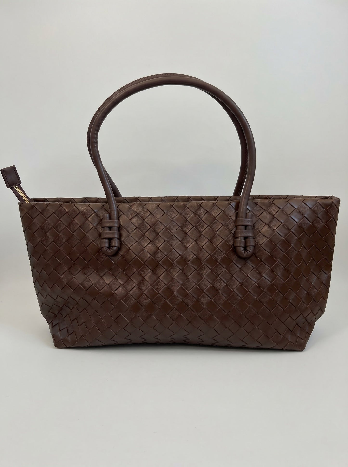 תיק Shopper קלוע חום