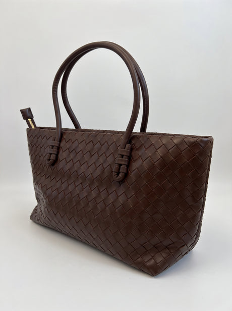 תיק Shopper קלוע חום