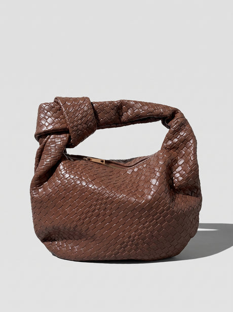 תיק צד חום קלוע