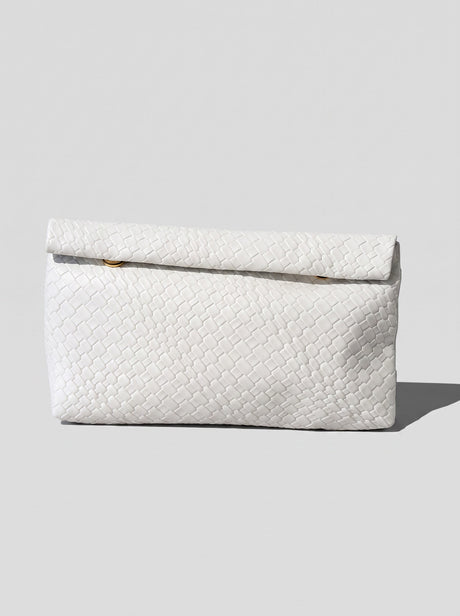 Black braided clutch bag