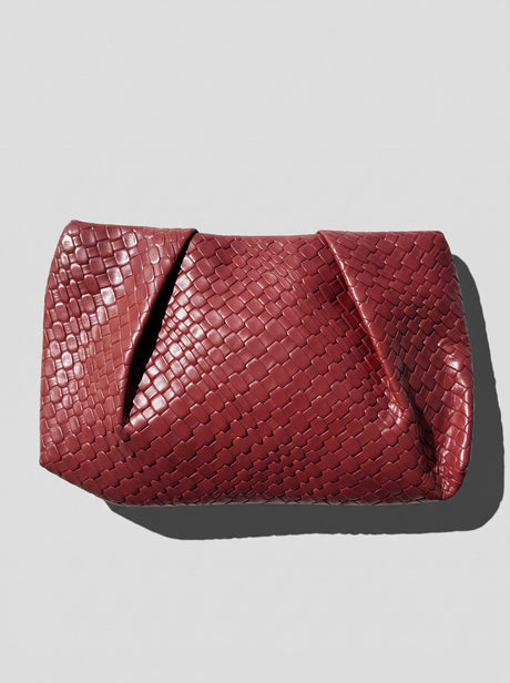Black braided clutch bag