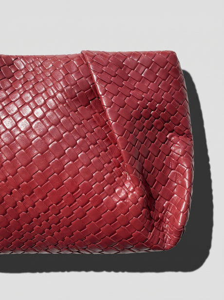 Black braided clutch bag