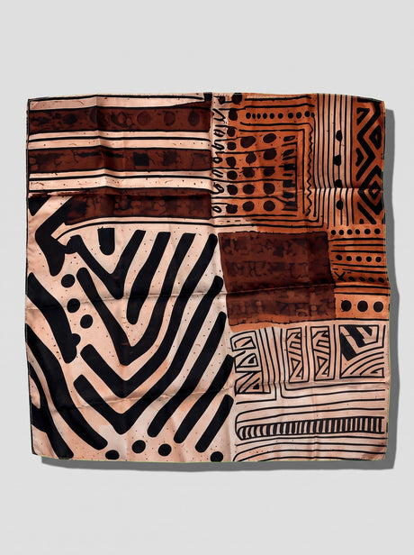 Brown print scarf