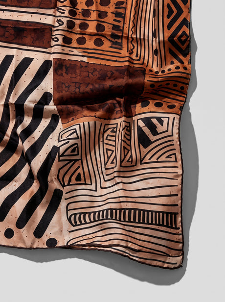 Brown print scarf