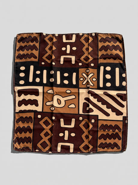 Brown print scarf