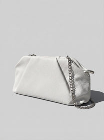 Black braided clutch bag