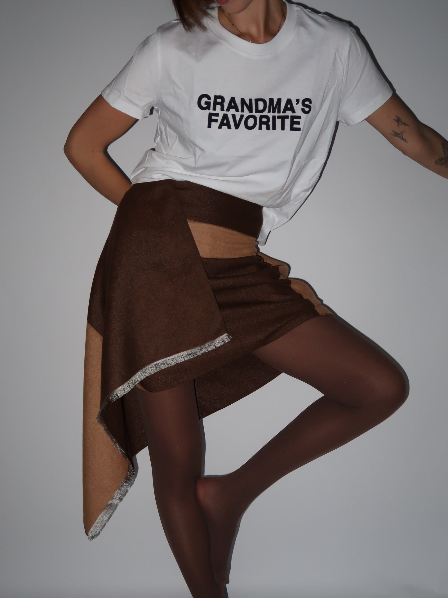 צעיף חום 2 גוונים