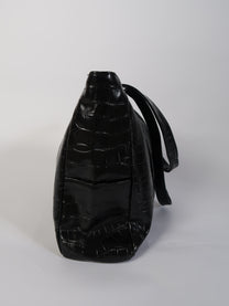 תיק קרוקו שחור