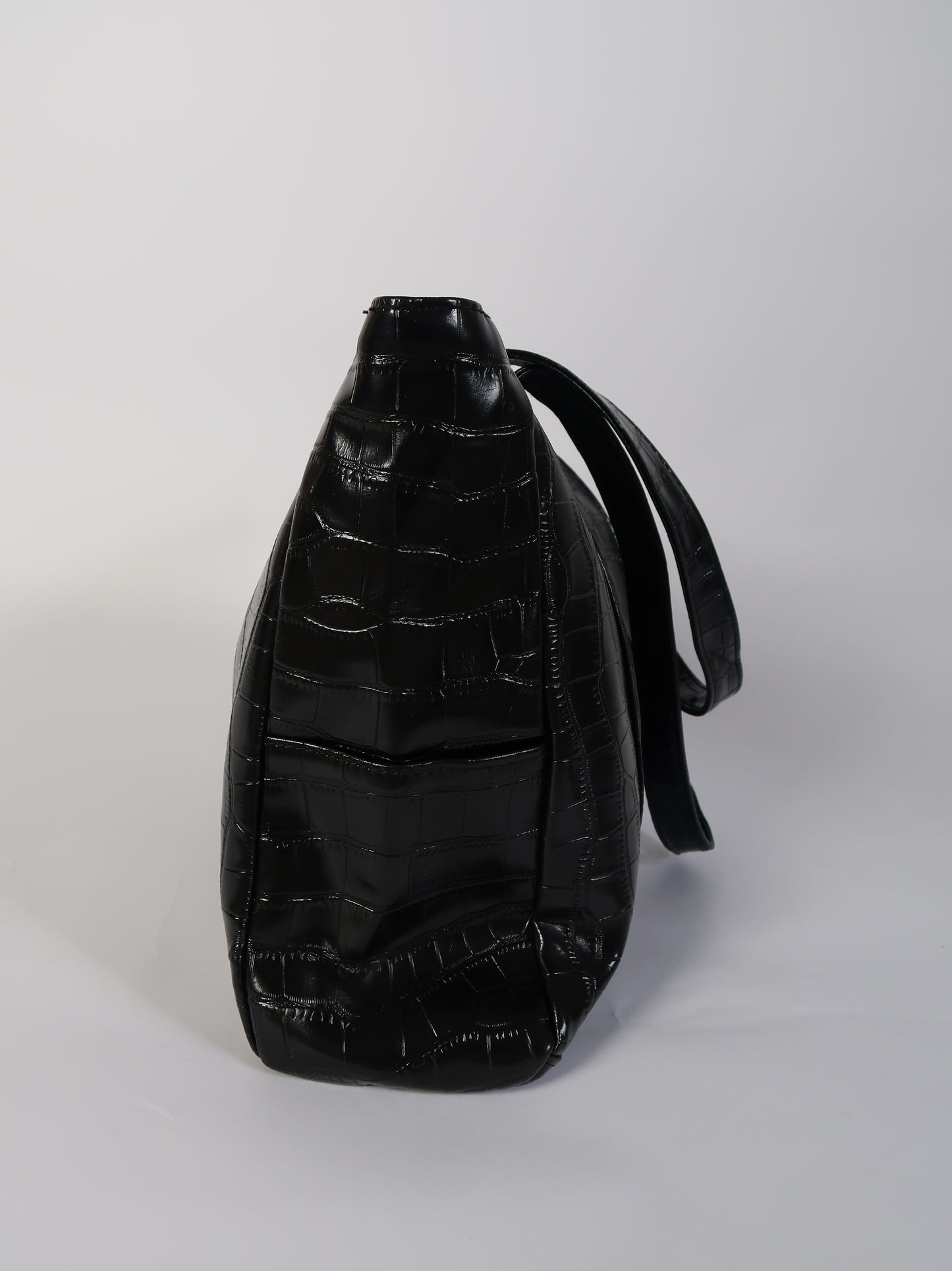 תיק קרוקו שחור