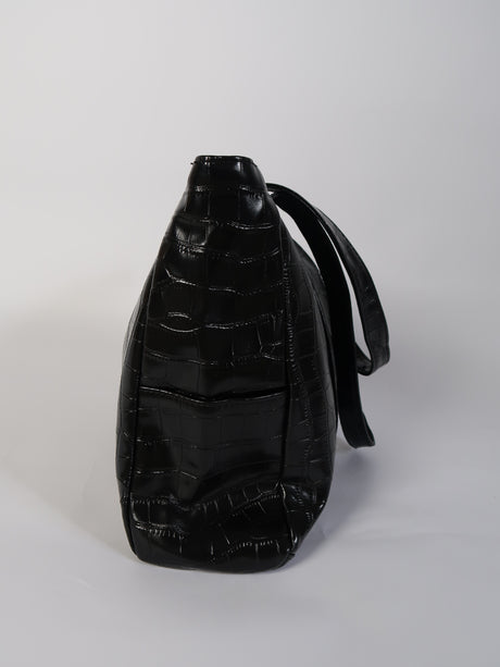 תיק קרוקו שחור