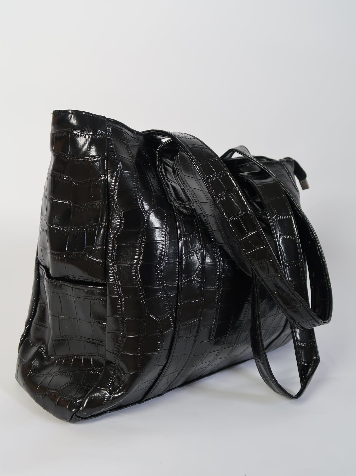 תיק קרוקו שחור