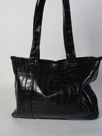 תיק קרוקו שחור