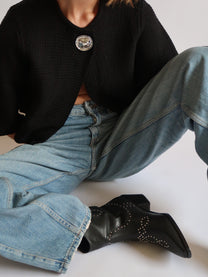 מגפיים גבוהים שחורים