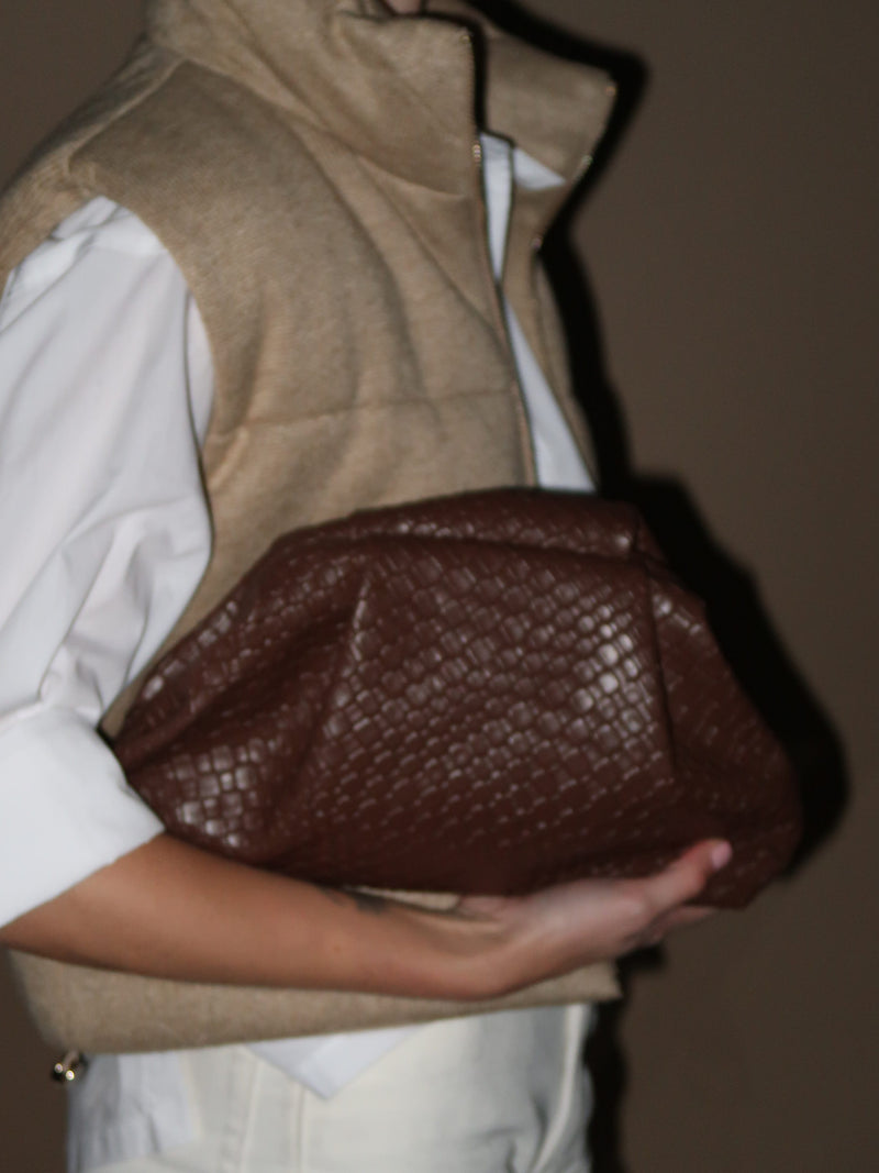 תיק קלאץ' חום