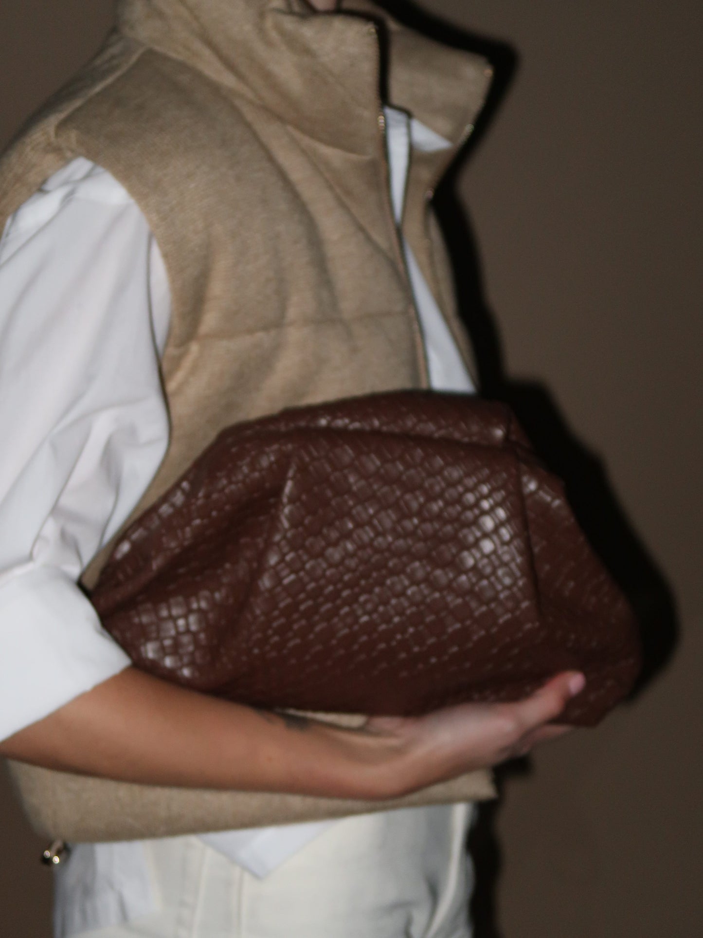 תיק קלאץ' חום