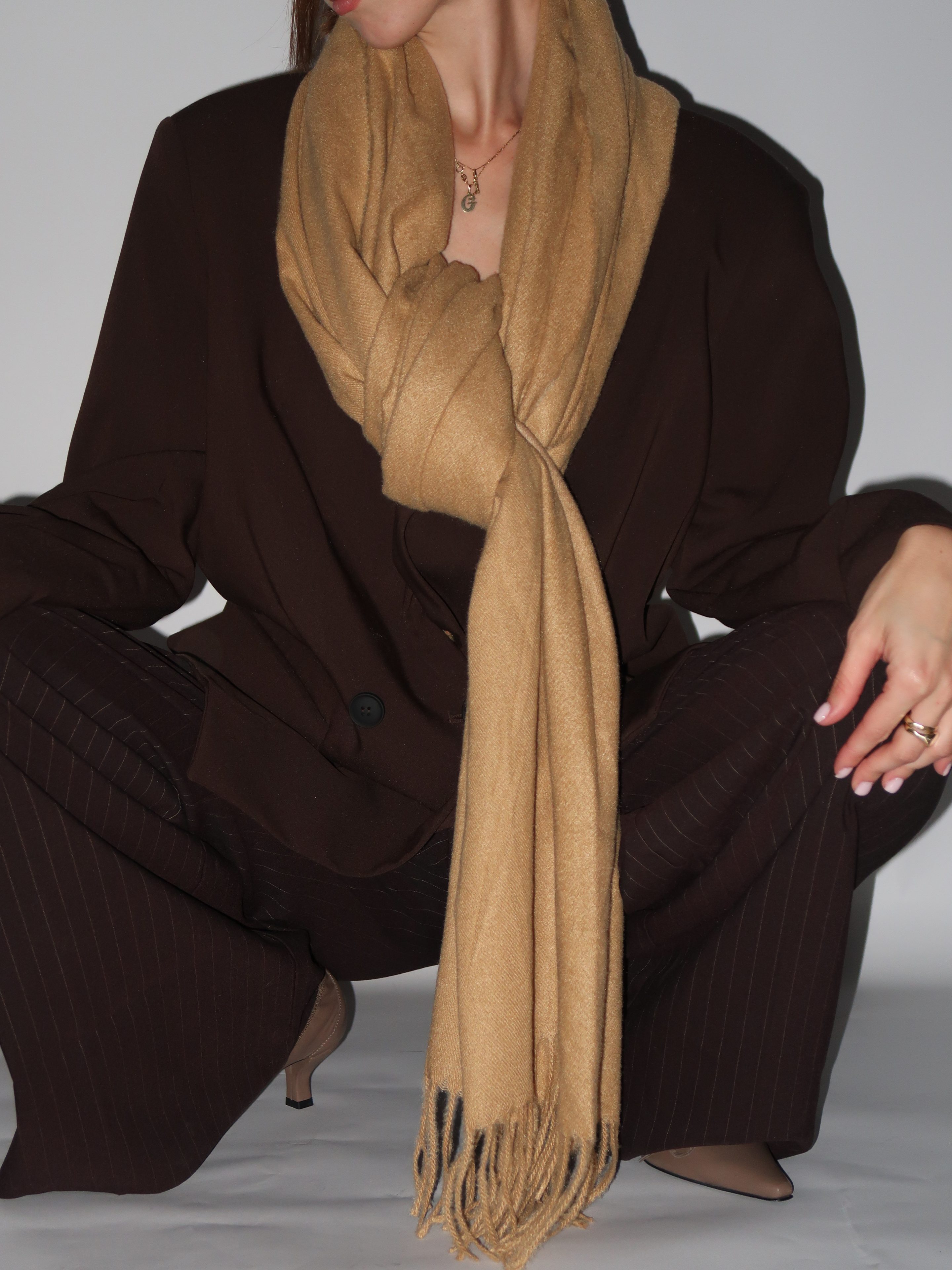 צעיף חרדל חלק