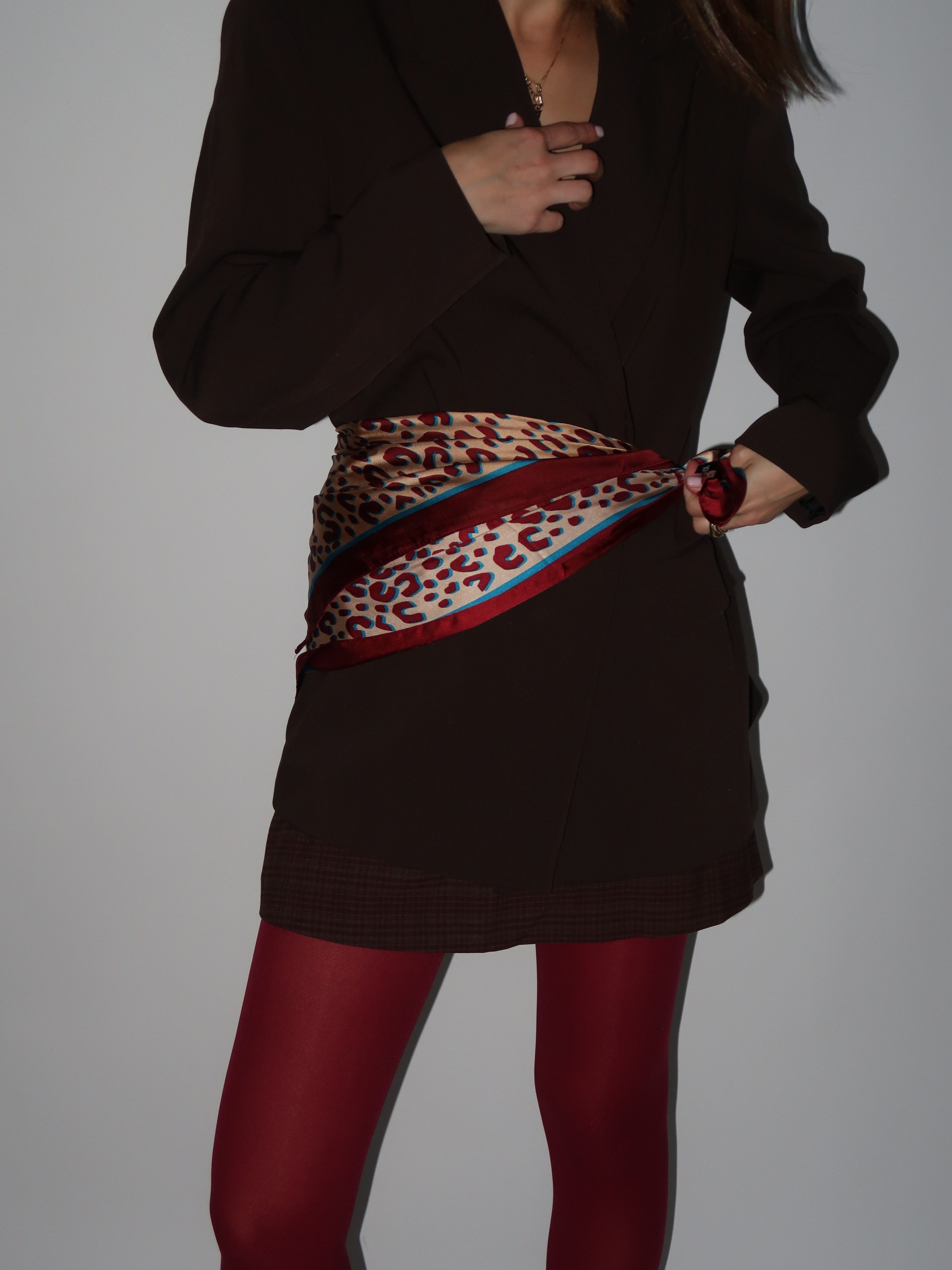 מטפחת מנומרת בורדו